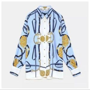 chain print shirt zara